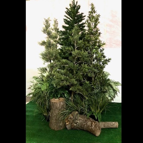 Rent-A-Woods Forest Grouping - Artificial Trees & Floor Plants - rent an artificial woods grouping Minnesota